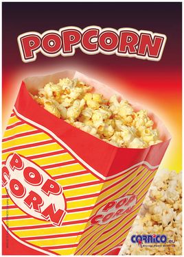 Plakat Popcornu w torebce A2