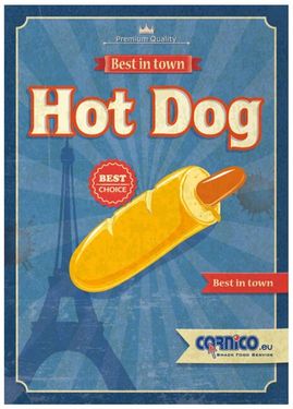 Plakat Hot Dog francuski A2
